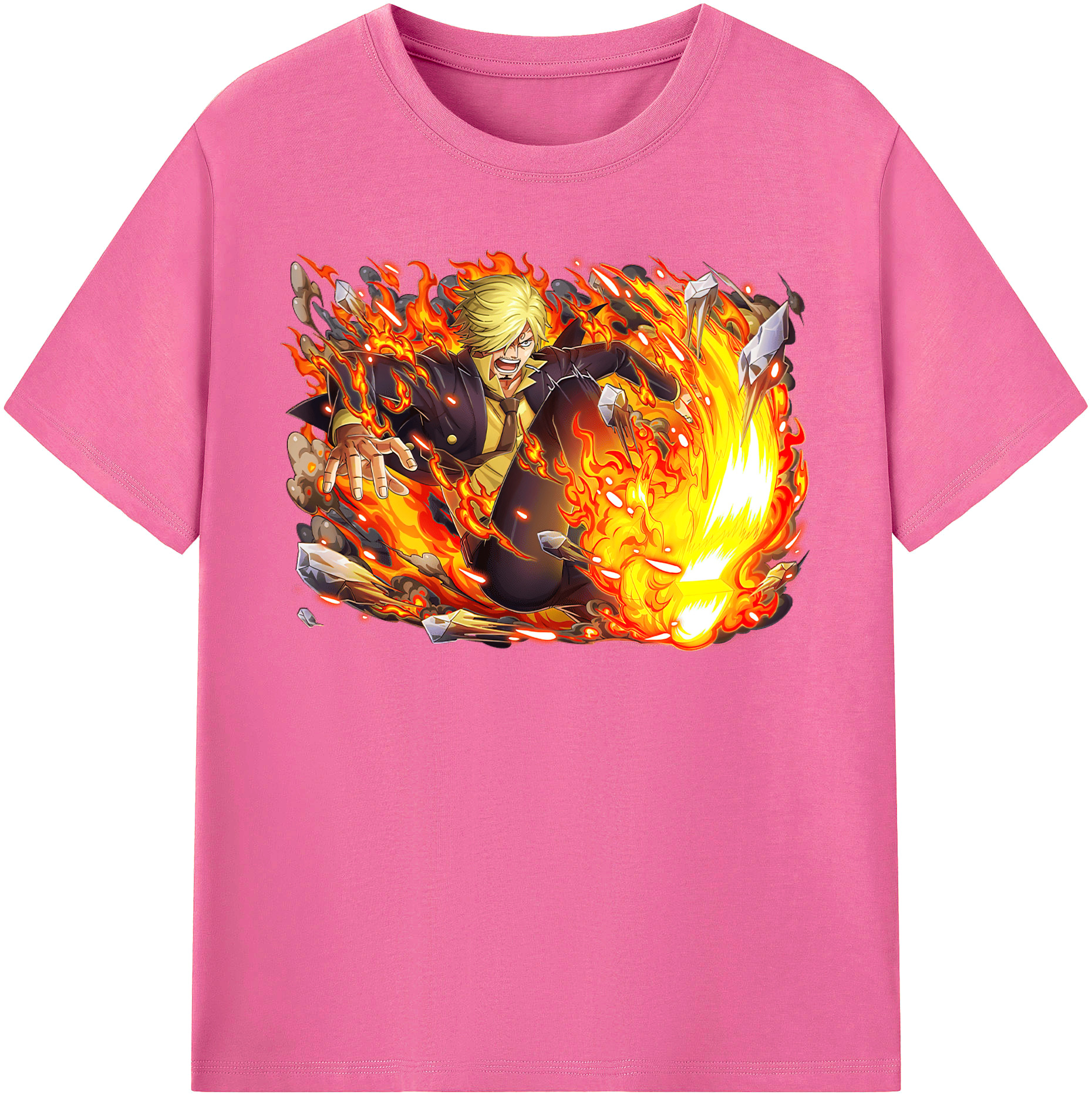 （画像用） ワンピース サンジ ONE PIECE Sanji レディースカジュアルプリントTシャツ（綿100％）